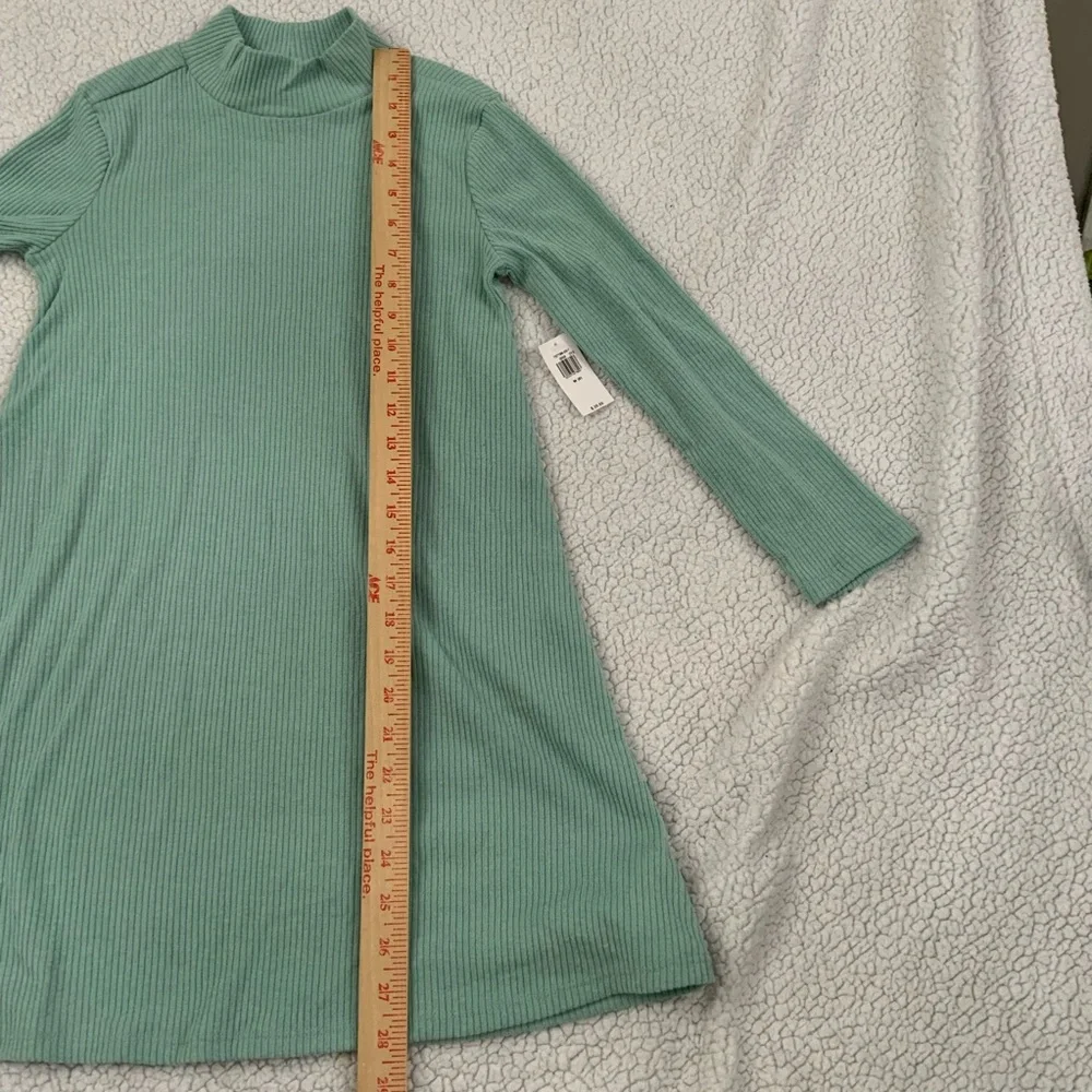 Old Navy Girls Sweater Dress Sz Medium 8 Mock Neck Mint Green Ribbed Soft New